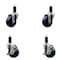 Service Caster 3.5'' Solid Poly Wheel Swivel 1-1/4'' Expanding Stem Caster Set 2 Brakes, 4PK SCC-EX20S3514-SPUS-2-TLB-2-114 - alternate 1